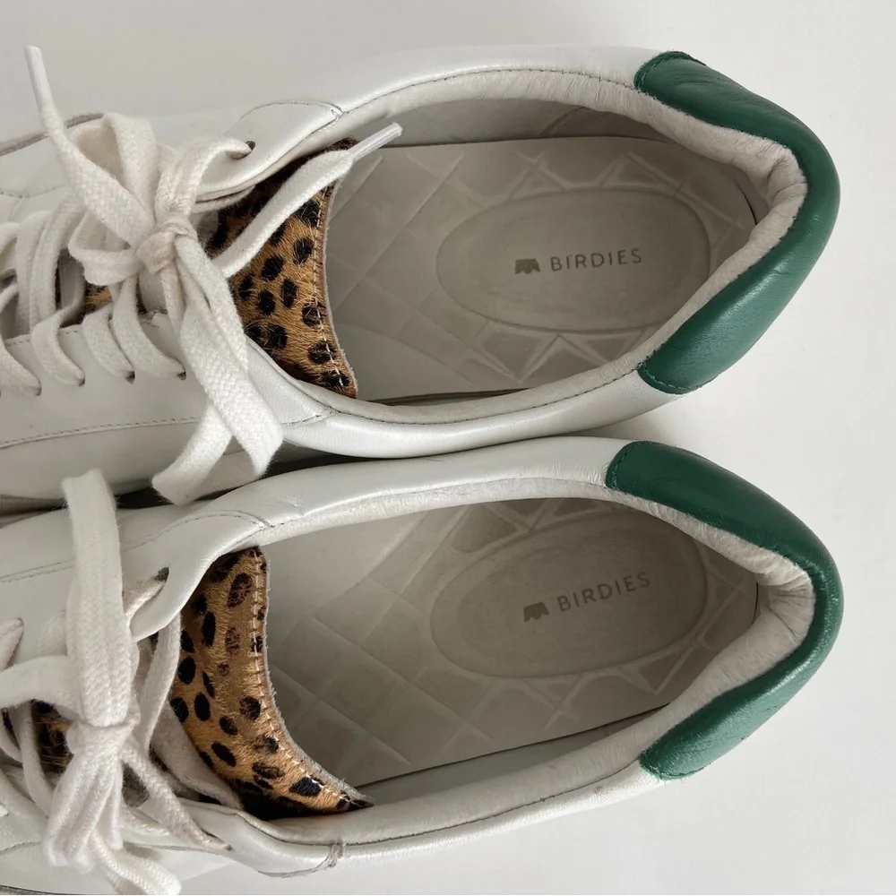 Birdies Womens Cardinal White Green Leopard Trim Multi sneaker shoes Size‎ 10.5
